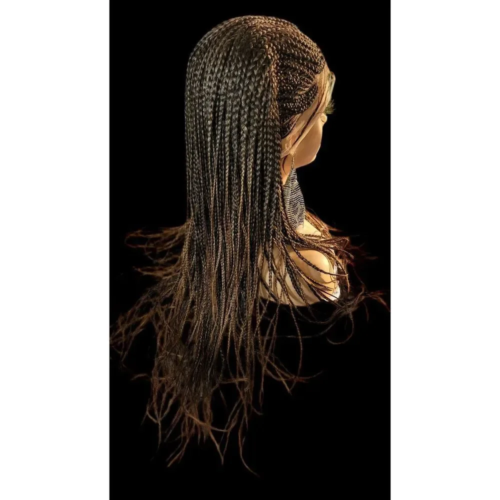 Handmade Braided Wig- Ombre Color Brown Chesnut, Ghana Weave